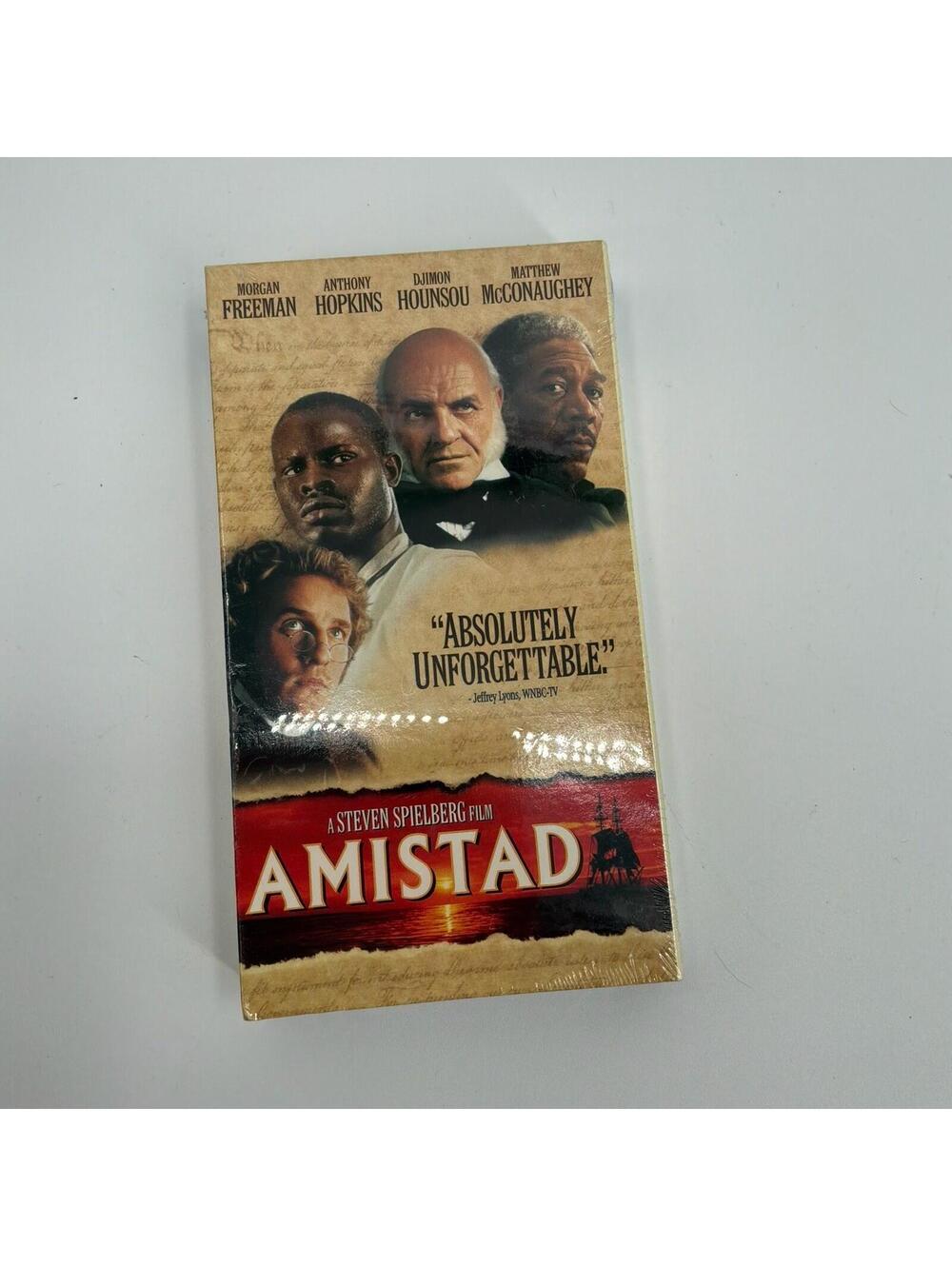 NIB Amistad Sealed VHS Tape Vintage 1998 Morgan Freeman Matthew McCaunaghey Rare